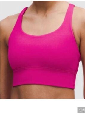 lululemon Energy Longline Bra Medium Support B-D Cups Pink Ripened Raspberry 6